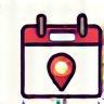 Illustration of event icons like calendar and location pin